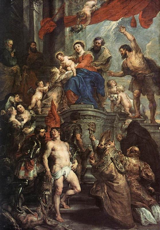 RUBENS, Pieter Pauwel Madonna Enthroned with Child and Saints France oil painting art